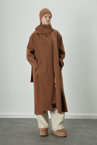 Elite Scarf Cachet Coat Camel