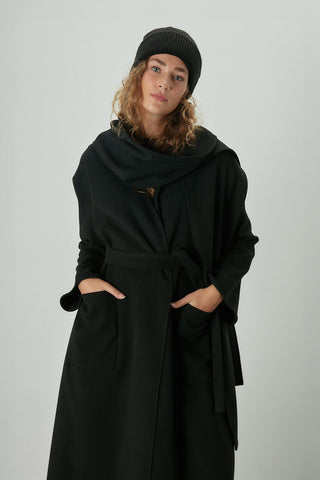 Elite Scarf Cachet Coat Black