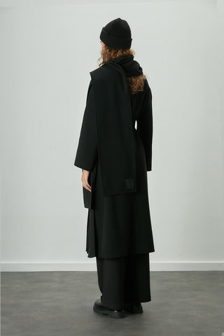 Elite Scarf Cachet Coat Black