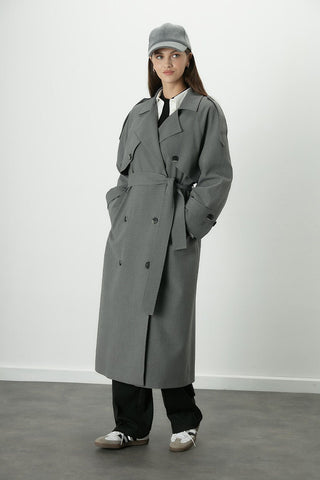 Premium Oversize Trench Coat Grey