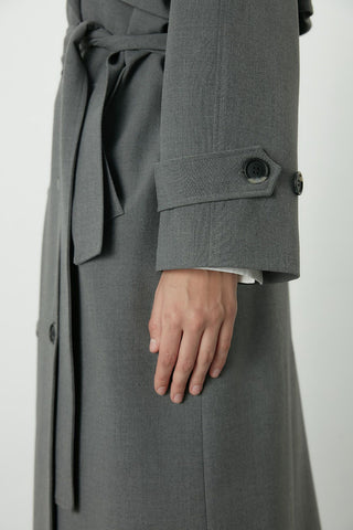 Premium Oversize Trench Coat Grey