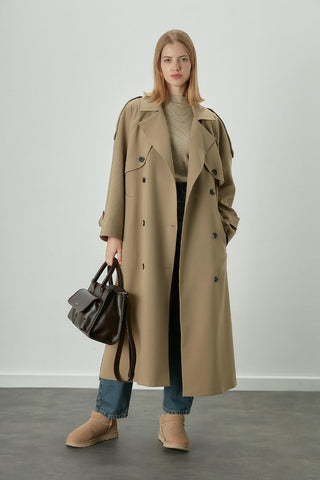 Premium Oversize Trench Coat Beige