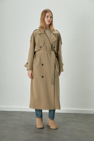 Premium Oversize Trench Coat Beige