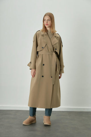 Premium Oversize Trench Coat Beige