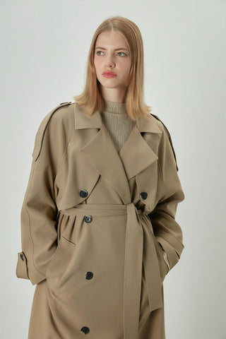 Premium Oversize Trench Coat Beige