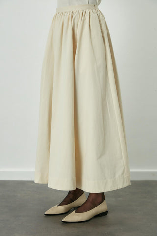 Katy Gabardine Shirred Skirt Vanilla