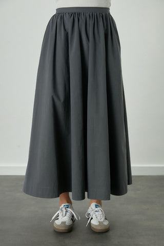 Katy Gabardine Shirred Skirt Navy Blue