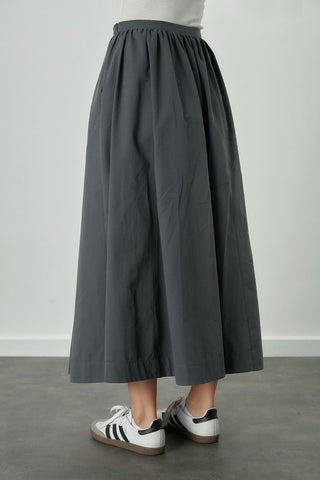 Katy Gabardine Shirred Skirt Navy Blue