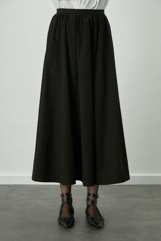 Katy Gabardine Shirred Skirt Black