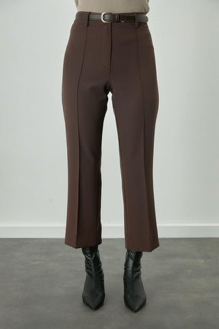 Straight Cut Trousers Dark Brown