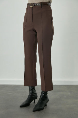 Straight Cut Trousers Dark Brown