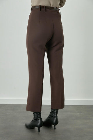 Straight Cut Trousers Dark Brown