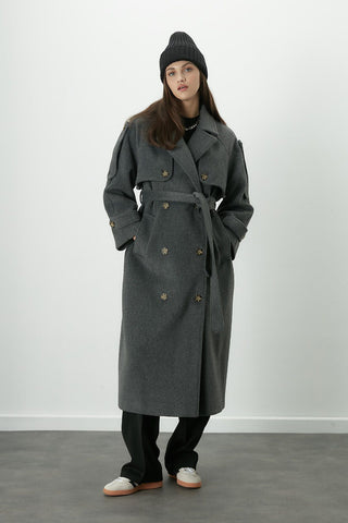 Premium Cachet Trench Coat Anthracite