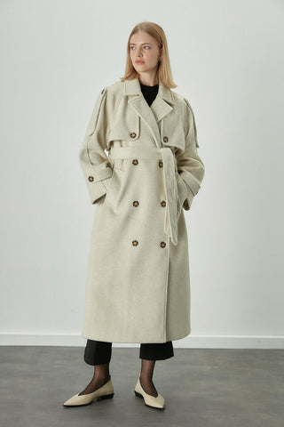 Premium Cachet Trench Coat Beige