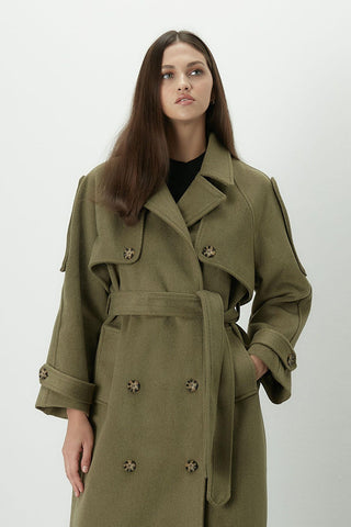 Premium Cachet Trench Coat Khaki