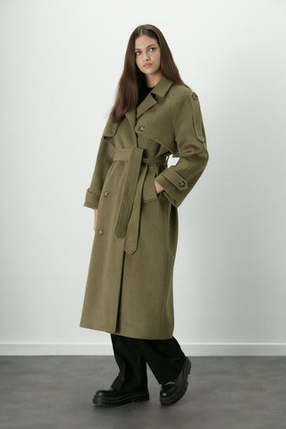 Premium Cachet Trench Coat Khaki