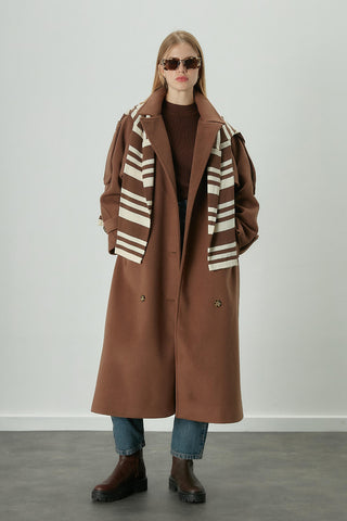 Premium Cachet Trench Coat Brown