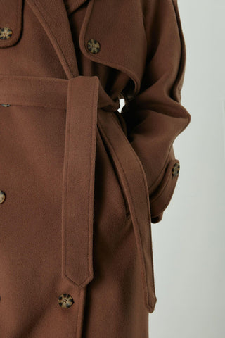 Premium Cachet Trench Coat Brown