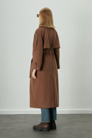 Premium Cachet Trench Coat Brown