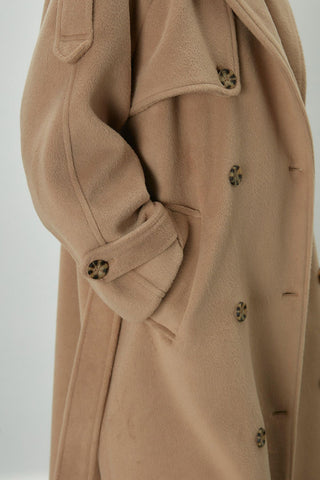 Premium Cachet Trench Coat Camel