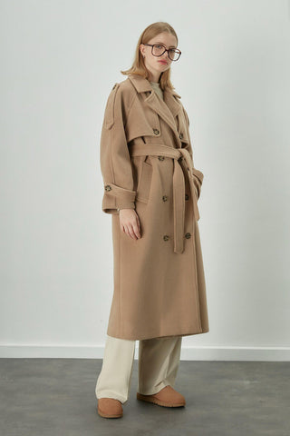 Premium Cachet Trench Coat Camel