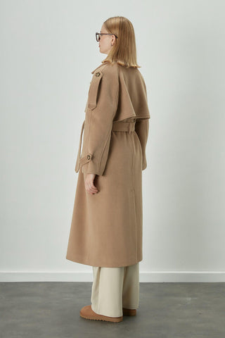 Premium Cachet Trench Coat Camel