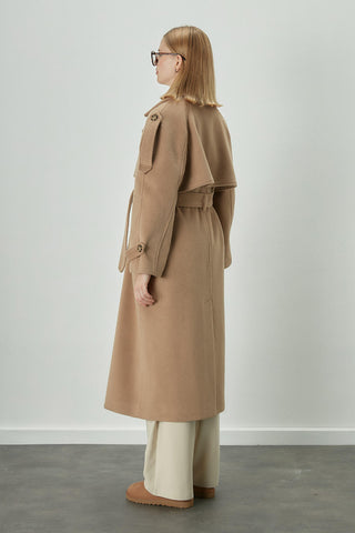Premium Kaşe Trençkot Camel