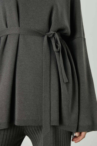 Knitted Belted Tunic Anthracite