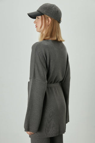 Knitted Belted Tunic Anthracite