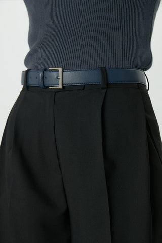 Square Buckle Belt Navy Blue