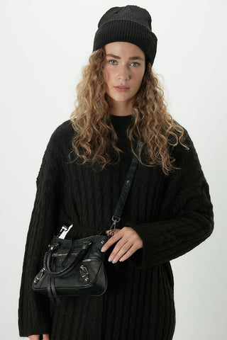 Woody Faux Leather Bag Black