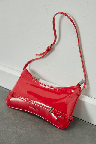 Diana Patent Leather Baguette Bag Red