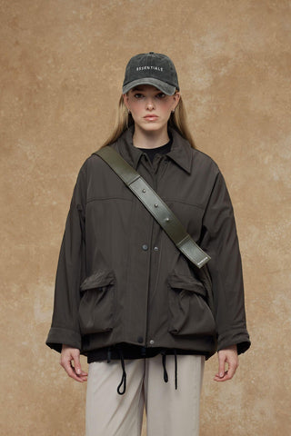 Oversize Bomber Coat Khaki