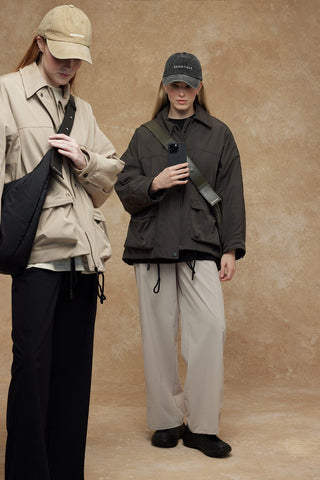 Oversize Bomber Coat Khaki