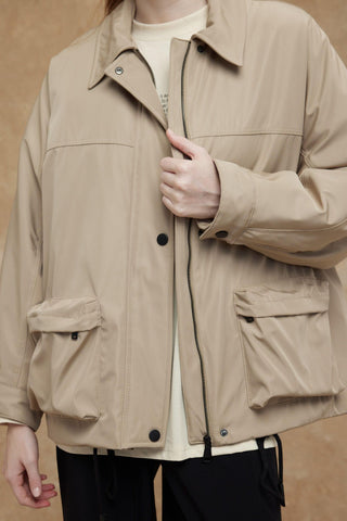 Oversize Bomber Coat Camel