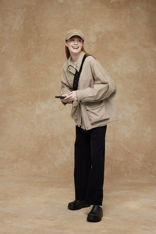 Oversize Bomber Coat Camel