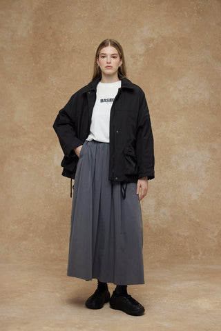 Oversize Bomber Coat Black