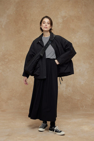 Oversize Bomber Coat Black