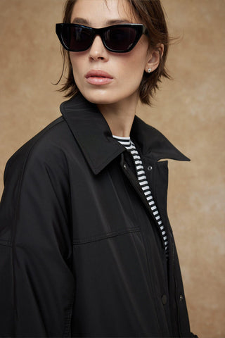 Oversize Bomber Coat Black