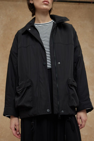 Oversize Bomber Coat Black