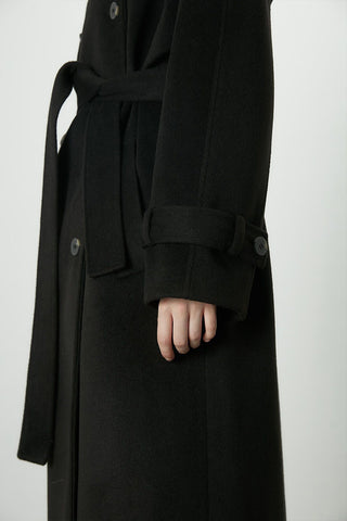 Danish Cachet Double-Breasted Coat Black