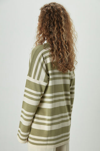 Striped Oversize Knit Tunic Sage