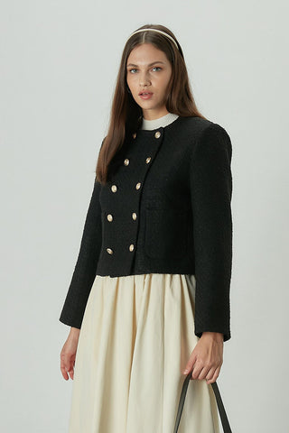 Tweed Jacket With Pockets Black