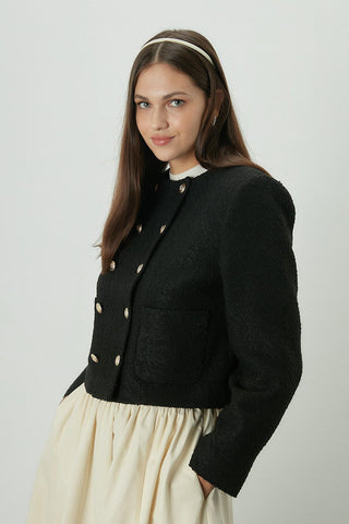 Tweed Jacket With Pockets Black