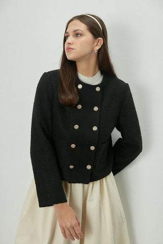 Tweed Jacket With Pockets Black