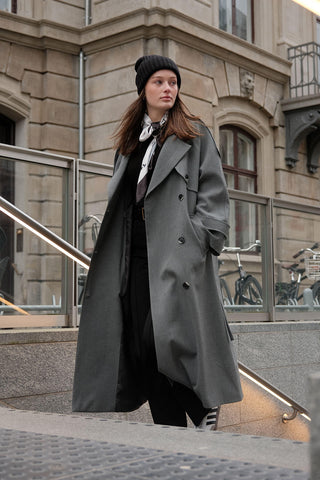 Premium Oversize Trench Coat Grey