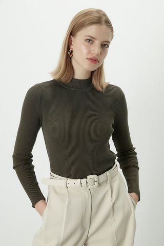 Basic Knitwear Bodysuit Military Green