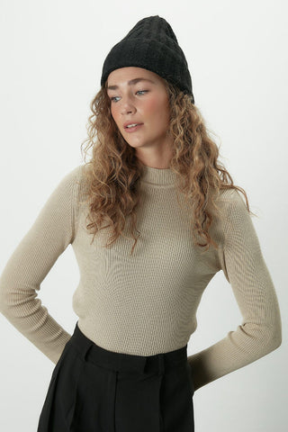 Basic Knitwear Bodysuit Beige