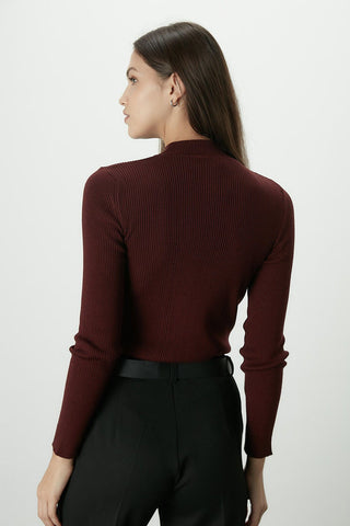 Basic Knitwear Bodysuit Maroon