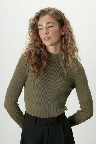 Basic Knitwear Bodysuit Khaki